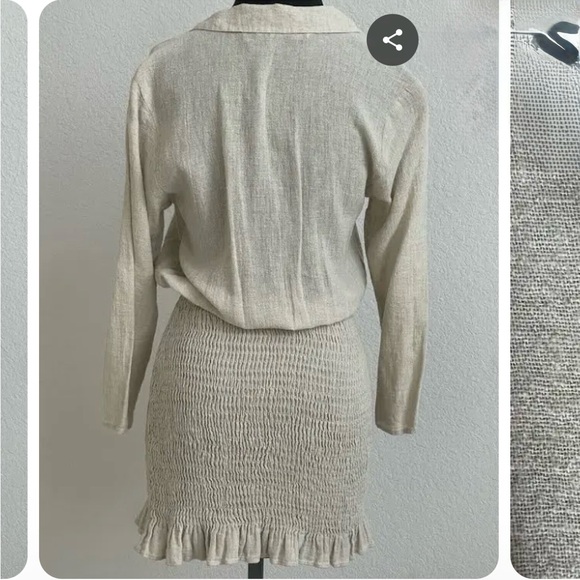 NEW Zara Linen Dress with Ruffle Hem - Picture 7 of 9